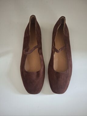 MADEWELL The "Greta" Mary Jane Brown Suede Ballet Flat - Size 10.5